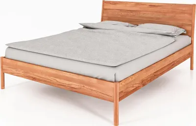 Produktbild von Bett Zola 1 Kernbuche massiv 120x200 mit Holzkopfteil und Holzbeinen