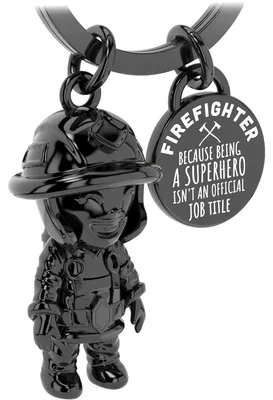 Produktbild von LANOLU Schlüsselanhänger Feuerwehrmann, Feuerwehr Geschenke für Männer, Glücksbringer Geschenke für Feuerwehrmänner aus Metall
