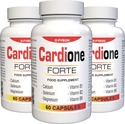 Obrázek produktu pro Cardione Forte – 180 kapslí (3x60) s vysokým obsahem účinných látek – originální receptura ze Švýcarska – veganské a rostlinné složení s vitamíny a minerály – balení po 3 kusech