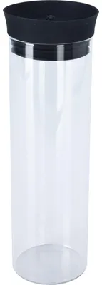 Produktbild von Excellent Houseware Wasserkaraffe, Borosilikatglas, 9x28 cm, 1l, transparent/schwarz