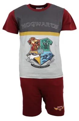 Produktbild von Harry Potter Hogwarts Kinder Schlafanzug Pyjama kurz – Dunkelrot / 116