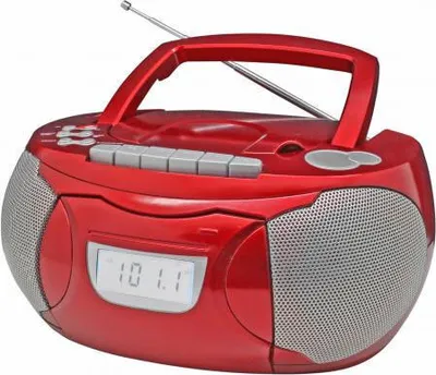 Immagine prodotto di Soundmaster SCD5750 Boombox, radio CD, CD-MP3, con cassetta e microfono esterno Colore: rosso
