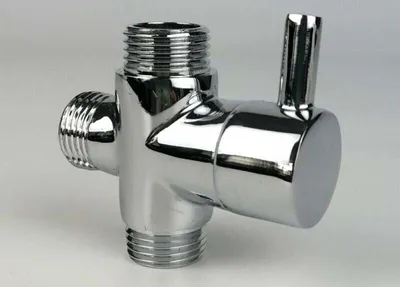 Produktbild von G1/2 Zoll Chrom-T-Ventil-Umsteller – Messing-Duschhahn-Adapter für Badezimmer, vielseitiges 3-Wege-Füllventil zur Wasserkontrolle
