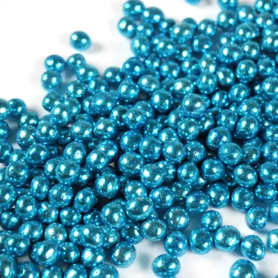 Produktbild von Streuselheld Crispy Schokokugeln Blau Metallic 6mm 40g Schokoladenstreusel für frühlingshafte Kuchen & Sommerdesserts