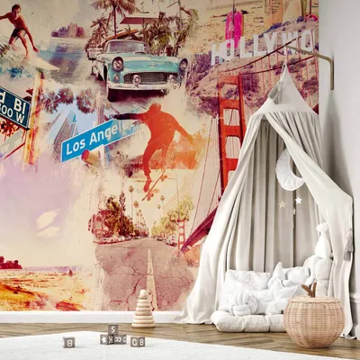 Produktbild von Vlies Fototapete - Hollywood, Miami, Los Angeles... 350x245 cm Städte 10110904-5
