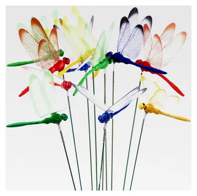 Produktbild von 3D-Deko-Libellen-Gartenstecker, 12 Stück