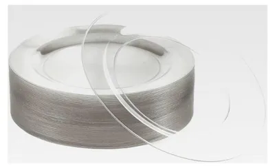 Produktbild von 25 Premium Plastikteller mit Silberglitzer, 26 cm - Wiederverwendbare Kunststoffteller - Hartplastik Partyteller für Hochzeiten, Geburtstage, Partys - Elegantes und stabiles Partygeschirr