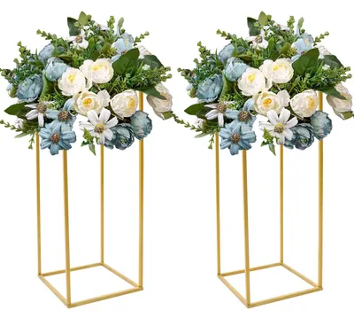 Produktbild von Elzusha – Goldene Blumenständer für Hochzeiten und Dekoration (2 Stück)