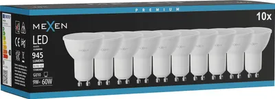 Obrázek produktu pro Mexen Nova 10x LED žárovka GU10, 9W, Neutrální - 4000K, 945 lm - L108-GU10-0940-01x10
