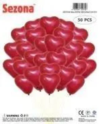 Immagine prodotto di Palloncini a forma di cuore da 25 cm, confezione da 50 pezzi - Sezona