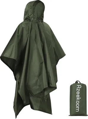 Produktbild von Famanu Regenponcho 3-in-1 - Tragbare, Multifunktionale Regenjacke & Decke für Outdoor Aktivitäten