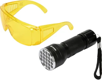 Produktbild von UV LED Lecksuchlampe Klimaanlage Set Leckagen Schutzbrille Suchlampe Reparatur