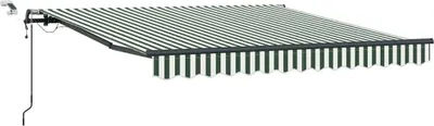 Produktbild von vidaXL Markisenstoff Grün und Weiß 350 x 250 cm Polyester
