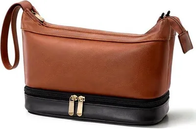 Produktbild von Herrentaschen, Ledertaschen, , Herrentaschen für das Waschbecken, groß, Reise-Kosmetiktaschen, wasserdicht, Duschbeutel