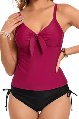 Produktbild von VILOREE Damen Tankini Set Push Up Bauchweg mit Slip Neckholder Bademode Zweiteil