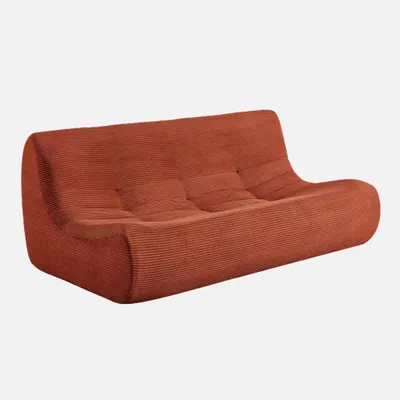 Immagine prodotto di sweeek - Divano a 3 posti con rivestimento in velluto a coste - Terracotta