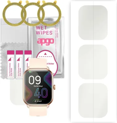 Produktbild von apgo 3 Stück Schutzfolie, Matt, kompatibel mit Niceboy Watch 3 Smartwatch, Hydrogel Displayschutzfolie mit Positionierhilfe, Displayfolie, robust und kratzfest