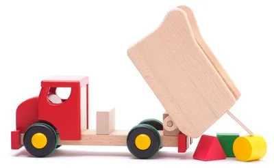 Produktbild von Bajo Holz-Kippwagen Lernspielzeug mit Bausteinen - 26 cm
