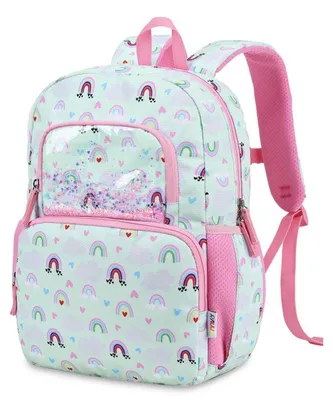 Immagine prodotto di Zaino per bambine, età 5-8 anni, 12 litri, zaino per la scuola, motivo arcobaleno, paillettes, idrorepellente, imbottito