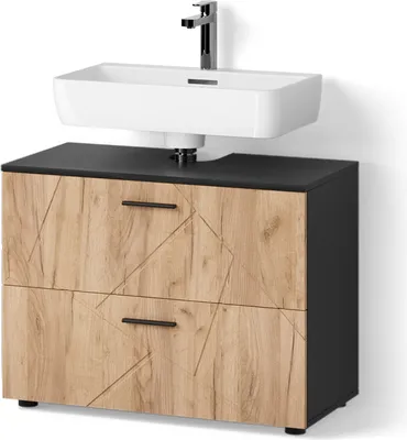 Produktbild von Waschbeckenunterschrank Livinity Ronco Goldkraft Eiche/Anthrazit 80 x 58.6 cm, Model 52696