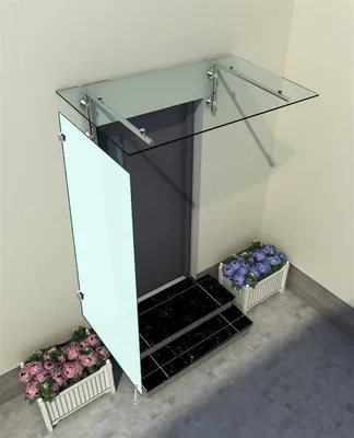 Produktbild von Glaszentrum Hagen - 80x200x80 cm Seitenwand für Glasplatte - VSG-Glas 9,54mm - mattiertes Glas