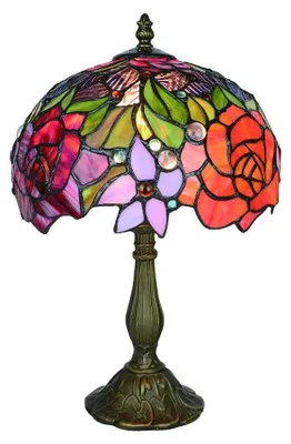 Productafbeelding van Bureaulamp, retro tafellamp, 25,4 cm, vintage led-bedlampje, rozerood