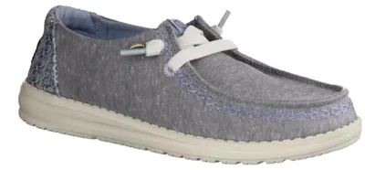 Produktbild von Hey Dude Wendy Break Surf Jersey Slip On, Damen, Sneaker, Grey/Multi, Textil - Damenschuhe Slipper / Trotteur, Grau
