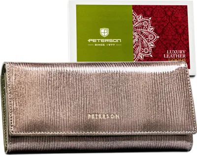 Obrázek produktu pro Peterson Dámská peněženka z lakované přírodní kůže šedá RFID 18,5x9 cm