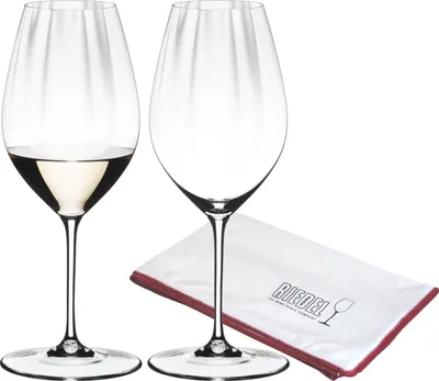 Produktbild von Riedel PERFORMANCE Riesling Glas 2er Set + Poliertuch