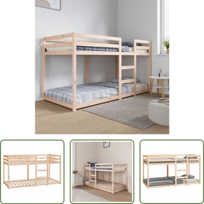 Produktbild von The Living Store Etagenbett 90x200 cm Massivholz Kiefer
