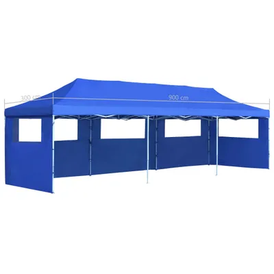 Zdjęcie produktu dla vidaXL Składany namiot imprezowy pop-up z 5 ścianami bocznymi 3 x 9 m niebieski