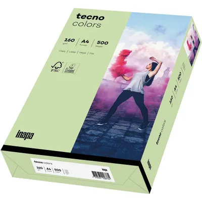 Produktbild von tecno Multifunktionspapier colors A4 160 g/qm mittelgrün 250 Blatt