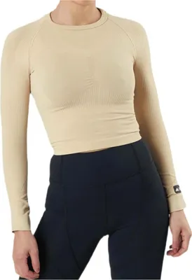 Immagine prodotto di Adidas Formation - Maglietta sportiva beige a maniche lunghe da donna S