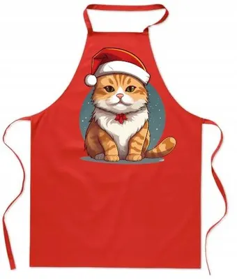 Produktbild von HaftNadruk Küchenschürze Weihnachtliches Katzenmotiv Geschenk