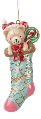Imagen del producto de Adorno navideño de Clayre & Eef, forma de bota, 7x5x15 cm, color verde, material: plástico