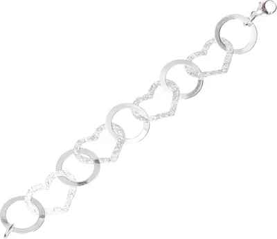 Produktbild von Armband 925 Sterlingsilber 20cm Luna Kette Damen Herz Kreis Armkette exquisit