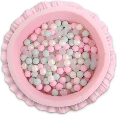 Produktbild von Trockene Badewanne mit 200 bunten Bällen rosa 90 cm