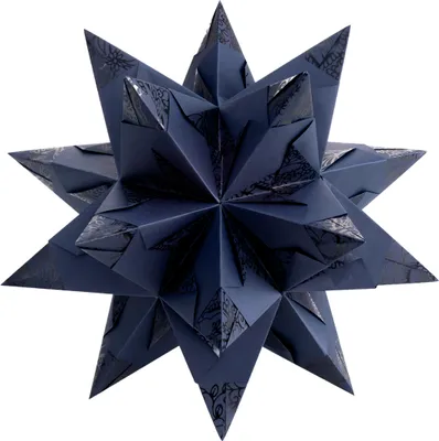 Obrázok produktu pre Folia Bascetta Hviezda Vianočná hviezda 3D Origamaster Sada na skladanie listov, veľkosť:195x195 mm; farba:Indian Dream Blue
