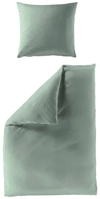 Produktbild von Bierbaum Bettwäsche 3899, Mako-Satin, 100% Baumwolle, Designed in Germany, grün 32, 240 x 220 + 2X 80 x 80 cm