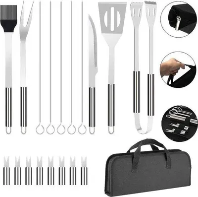 Produktbild von Portable Grillset aus Edelstahl, 18 Teile