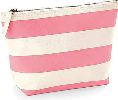 Produktbild von Westford Mill W684 | Kulturbeutel Nautical Accessory Bag, 19 x 18 x 9 cm - Farbe: Natural/Pink - Größe: 19 x 18 x 9 cm