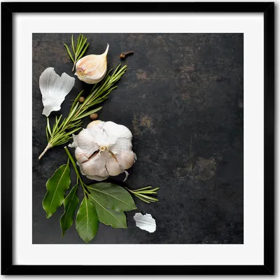 Produktbild von Bild - 50 cm x 50 cm - MDF - Rahmen, Wandkunst - Knoblauch