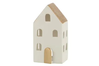 Obrázek produktu pro Dům Porcelán Zlatý/Bílý Velký
