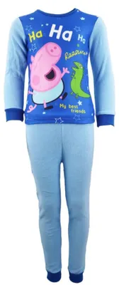 Produktbild von Peppa Wutz George Kinder Fleece Schlafanzug Pyjama lang – Hellblau / 110