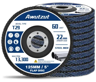 Obrázok produktu pre Brúsny kotúč 125 mm, zrniteľnosť 60, 10 kusov, určený pre uhlovú brúsku