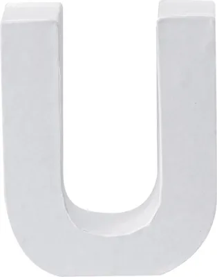 Produktbild von Buchstabe U Pappe weiß 3,5x10 cm