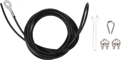 Productafbeelding van Riemenschijven - Kabelstalen - Fitnessapparaat, zwart, verstelbaar, met sterke coating, accessoire voor fitnessstudio - trainingsoefeningen, 5 meter / 16,4 voet