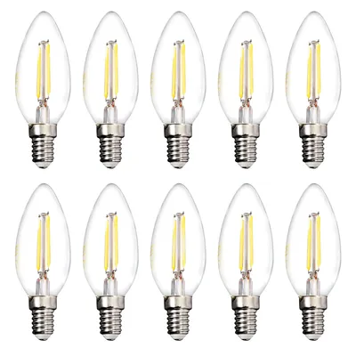 A set of ten LED light bulbs arranged in two rows on a white background.
