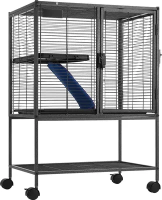 Obrázek produktu pro SucceBuy 34" pojízdná kovová klec pro fretky, dvoupatrová Critter Nation. Prostorná a snadno sestavitelná pro různá malá zvířata, křečky, morčata, činčily, veverky, ježky, králíky.