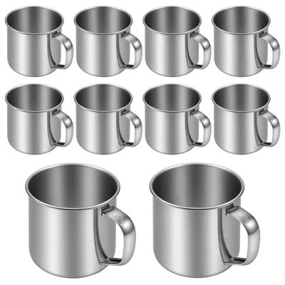 10er Set Edelstahl-Trinkbecher 200 ml, Campingbecher